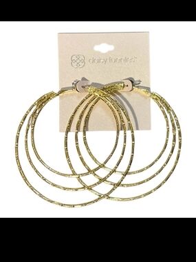 Daisy Fuentes Textured Gold Triple-Hoop Earrings